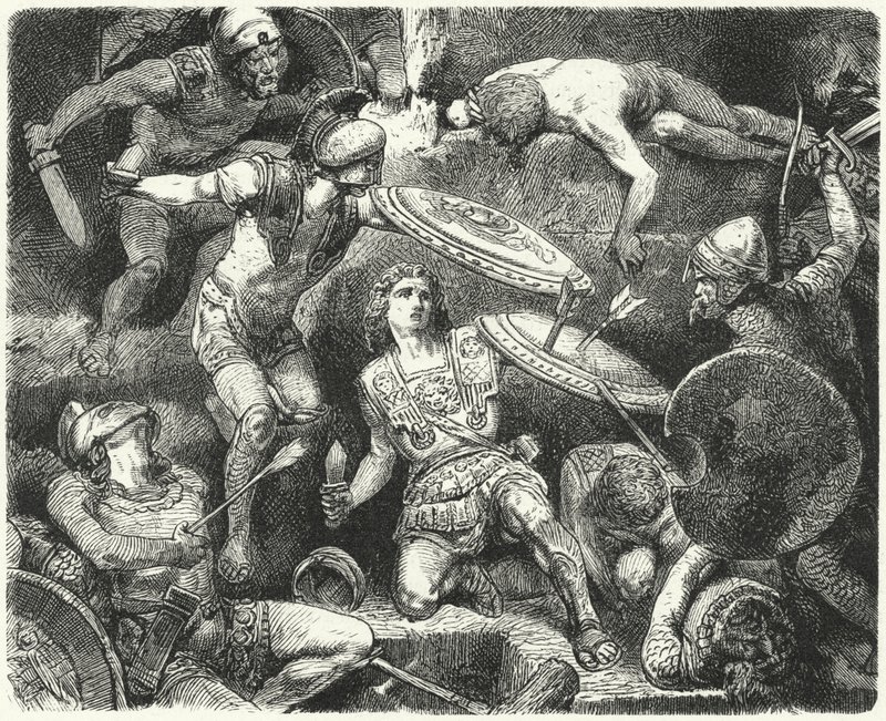 Život Alexandra Velikého v ohrožení od Hermann Vogel