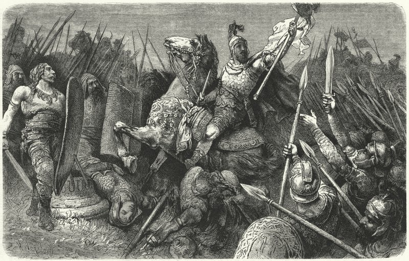 Belisarius útočící na Ostrogóty v Římě, 536 od Hermann Vogel