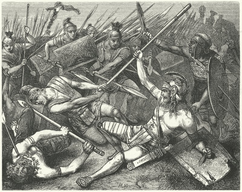 Smrt Spartaka, 71 př.nl od Hermann Vogel