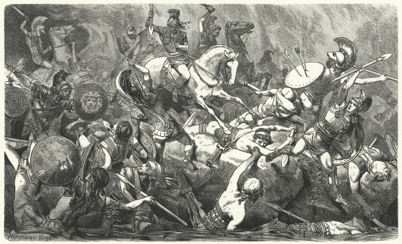 Porážka athénské armády na Sicílii, 413 př.nl od Hermann Vogel