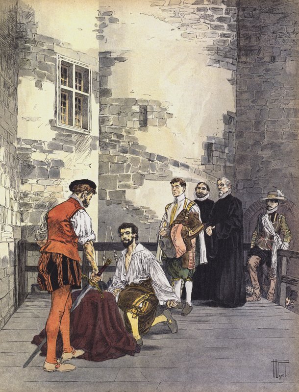 Poprava Charlese de Gontaut, vévody z Bironu, za zradu, v Bastile, Paříž, 1602 od Hermann Vogel
