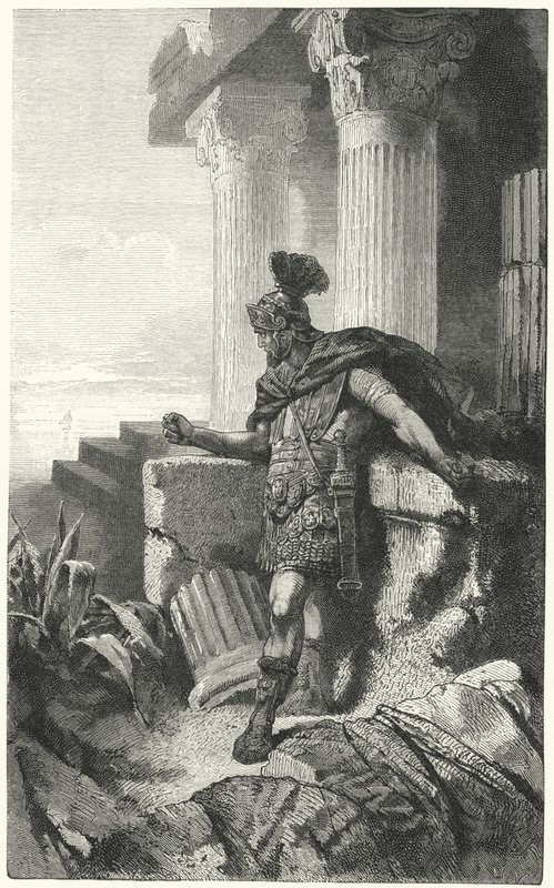 Gaius Marius ve vyhnanství mezi ruinami Kartága od Hermann Vogel