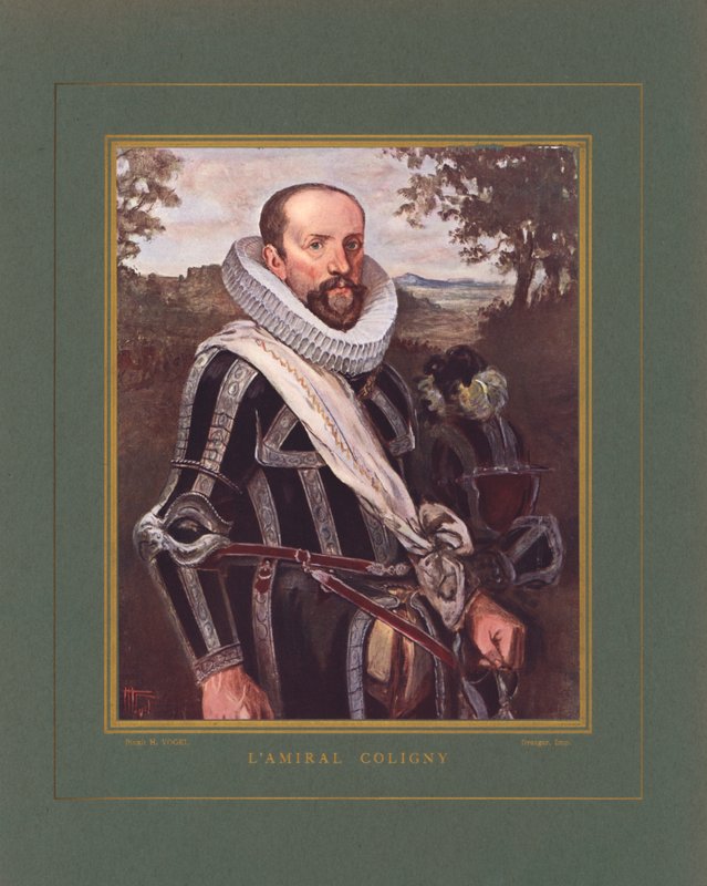 Gaspard II. de Coligny, francouzský admirál a vůdce hugenotů během francouzských náboženských válek. od Hermann Vogel