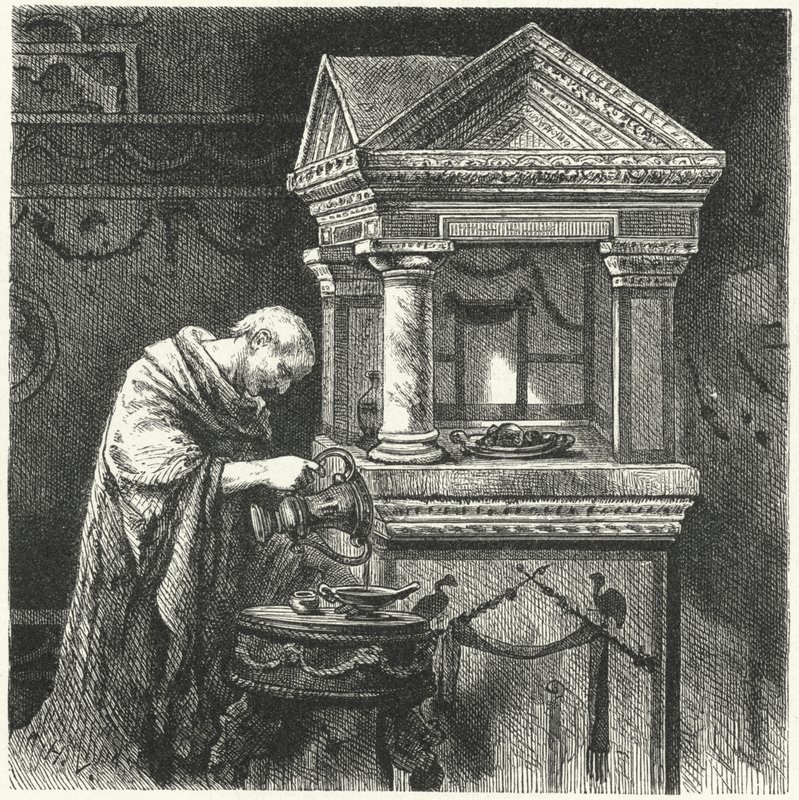 Přinášet obětiny v chrámu ve starověkém Římě od Hermann Vogel