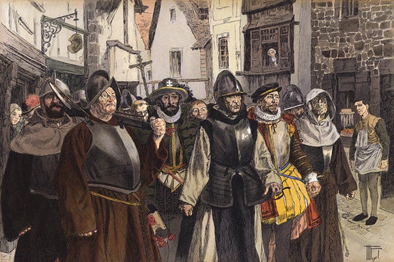 Průvod katolické ligy ulicemi Paříže, 1590 od Hermann Vogel