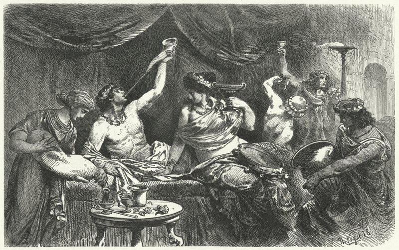 Římský Bacchanal v době Messaliny, 1. století od Hermann Vogel