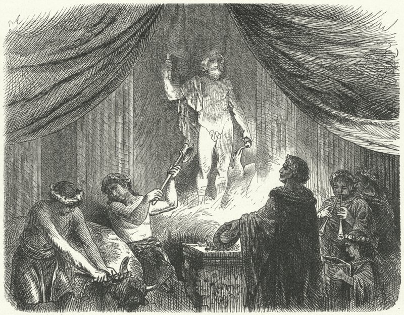 Římané provádějící oběť bohu Jupiterovi od Hermann Vogel