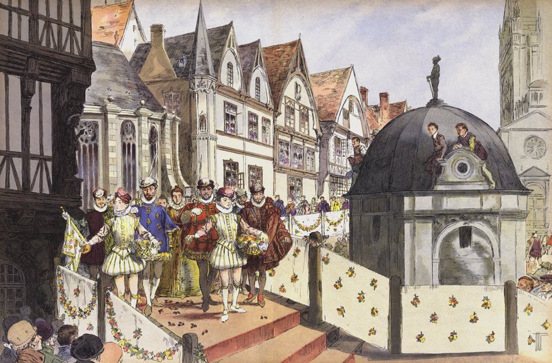 Sňatek Jindřicha III. Navarrského a Markéty z Valois, Paříž, 18. srpna 1572 od Hermann Vogel