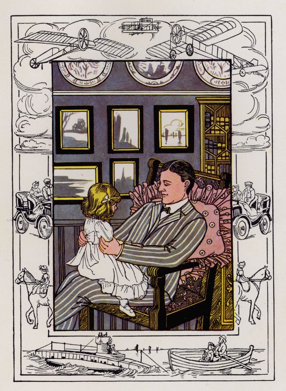 Mary Rides (barevná litografie) od Hilda Broughton