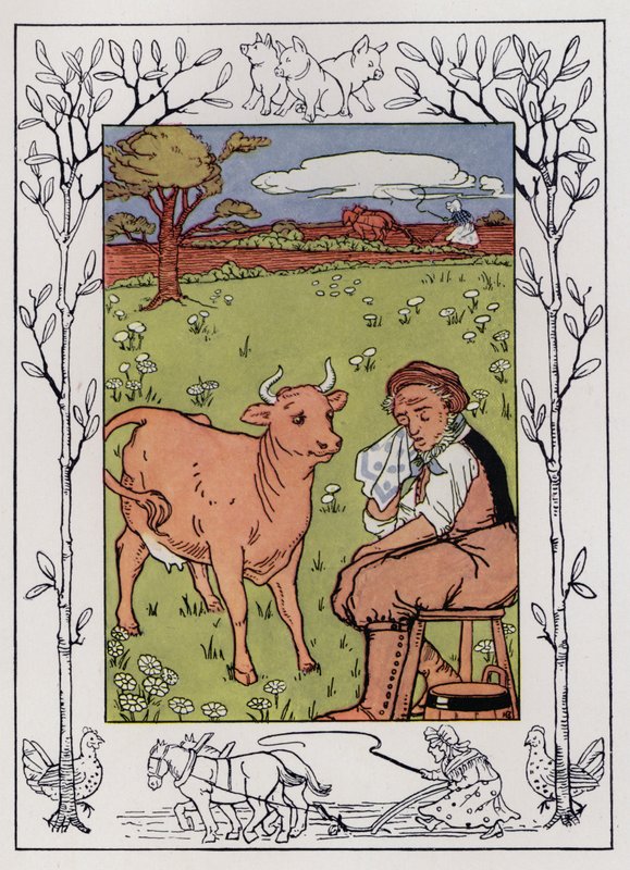 Stařec a jeho žena (barva lito) od Hilda Broughton