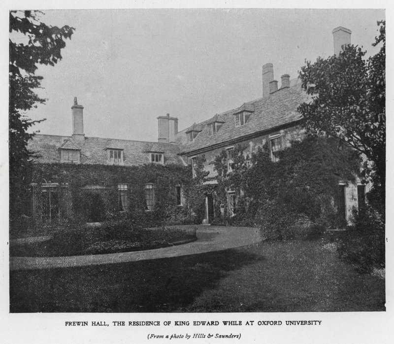 Frewin Hall, rezidence krále Edwarda VII při studiu na Oxfordské univerzitě (černobílá fotografie) od Hills and Saunders