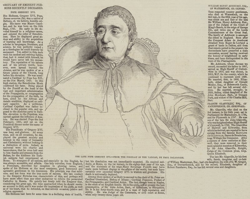 Nekrolog nedávno zesnulých významných osobností od Hippolyte Delaroche