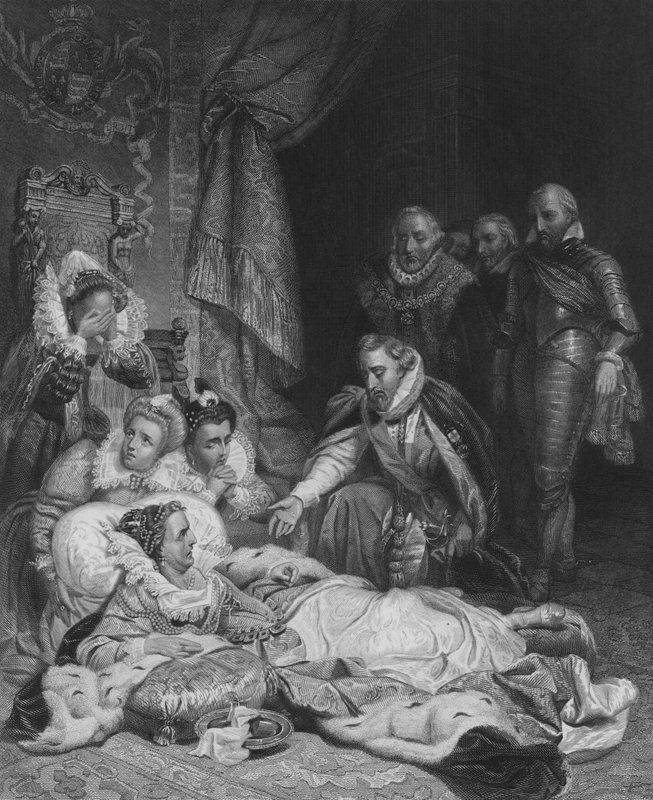 Smrt královny Alžběty (rytina) od Hippolyte Delaroche