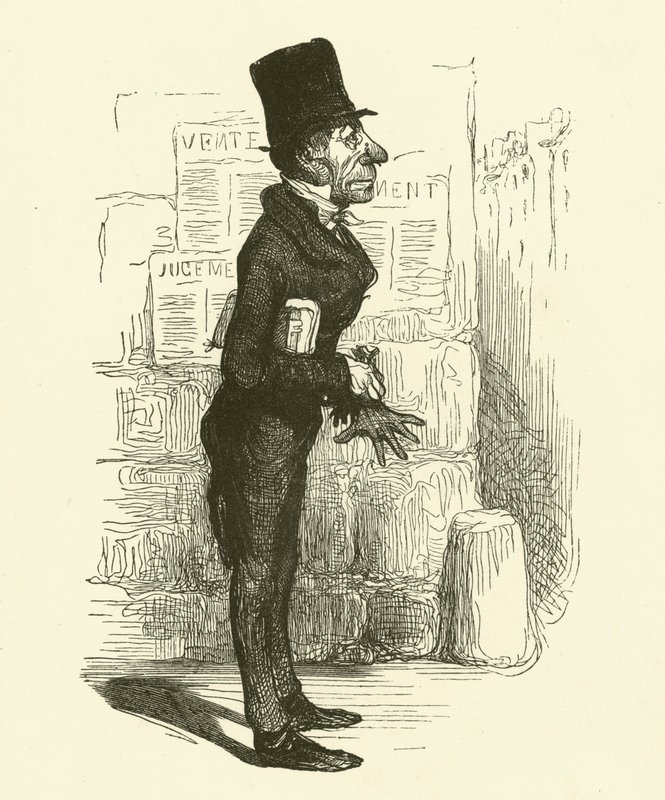 Malý právník (rytina) od Honore (after) Daumier