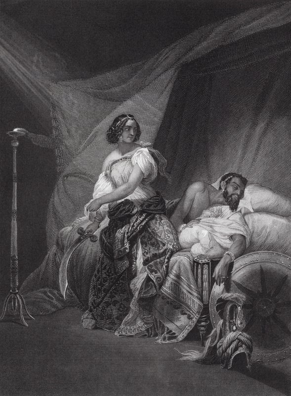 Judith and Holofernes, Judith, kap. 13, v 4, 7 (rytina) od Horace (after) Vernet