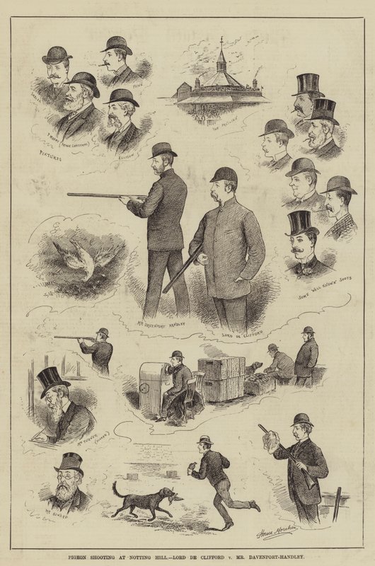 Střelba holubů v Notting Hill, Lord de Clifford vs. pan Davenport-Handley od Horace Morehen