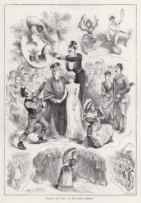 "Virginia a Paul" v divadle Gaiety (rytina) od Horace Morehen