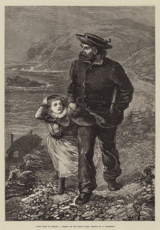 Jít domů na večeři, skica na jižním pobřeží od Horace Petherick