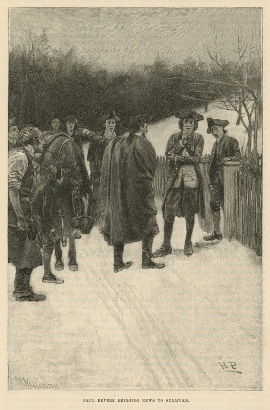 Paul Revere přináší zprávy Sullivanovi od Howard Pyle