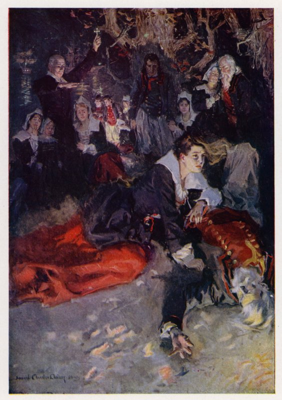 Ilustrace k Evangeline, A Tale of Arcadie, Henry Wadsworth Longfellow (barevné lito) od Howard Chandler (after) Christy