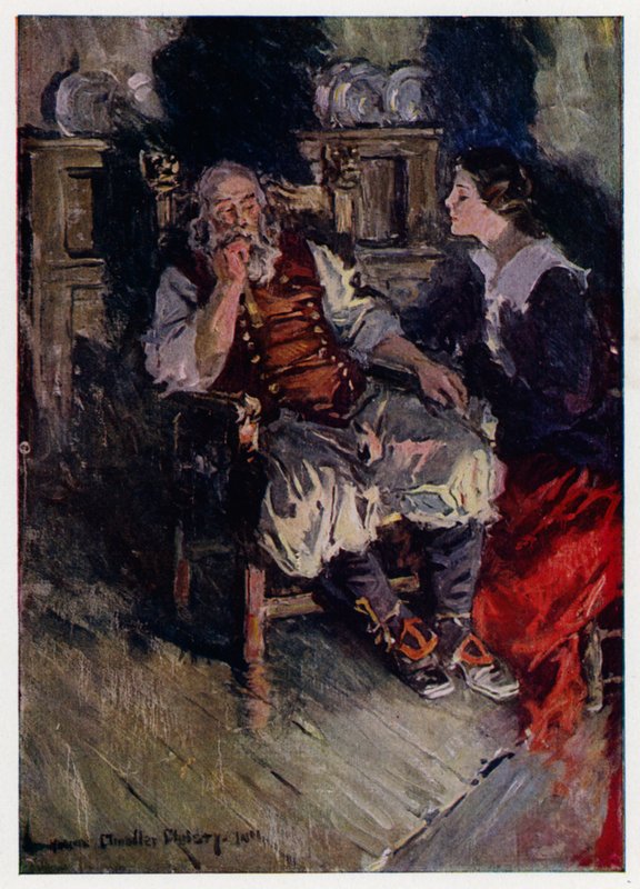 Ilustrace k Evangeline, A Tale of Arcadie, Henry Wadsworth Longfellow (barevné lito) od Howard Chandler (after) Christy