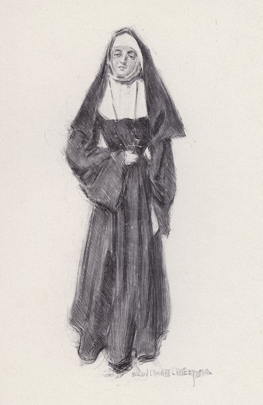 Ilustrace k Evangeline, A Tale of Arcadie, Henry Wadsworth Longfellow (litho) od Howard Chandler (after) Christy