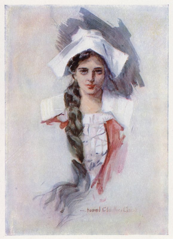 Ilustrace k Evangeline, A Tale of Arcadie, Henry Wadsworth Longfellow (litho) od Howard Chandler (after) Christy