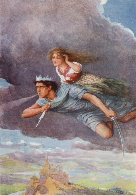 „Tisíc mil za hodinu“ z „Pátrání ptáka se zlatým ocasem“ (barva litho) od Howard Davie