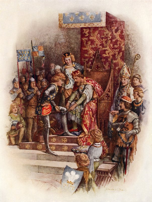 Edward, Černý princ a Řád podvazku (barevné lito) od Howard Davie