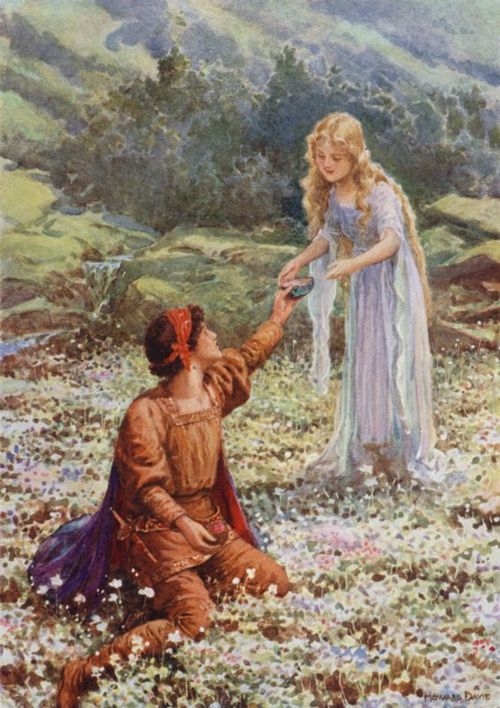 "Dej mi něco k pití" z "Tři granátová jablka" (barva litho) od Howard Davie