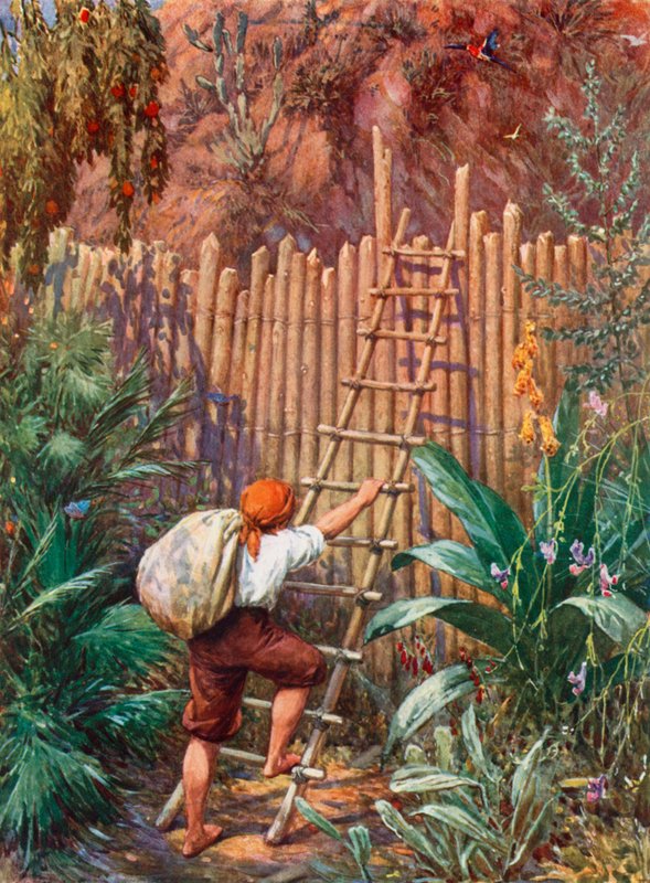 Ilustrace pro Robinsona Crusoe od Howard Davie