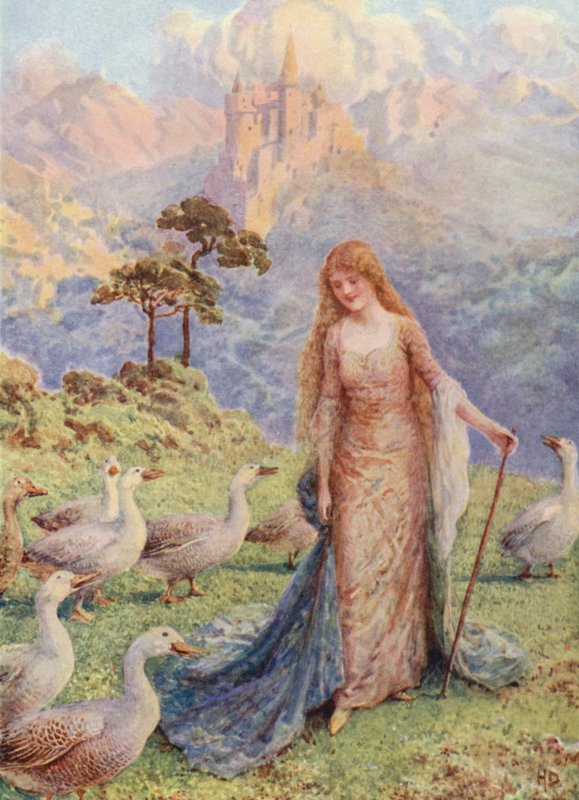 „Ach, jak krásná je naše paní“ z „Pátrání ptáka se zlatým ocasem“ (barva litho) od Howard Davie