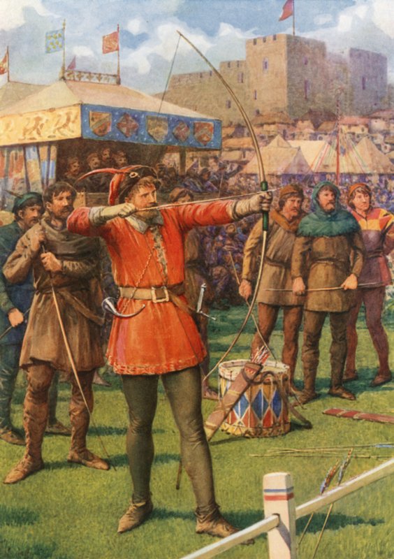 „Robin Hood na májových radovánkách“ (barva lito) od Howard Davie
