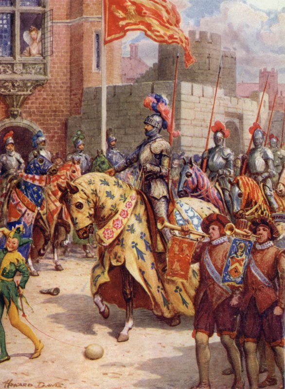Sir Philip Sidney, na turnaji ve Whitehall (barevné lito) od Howard Davie