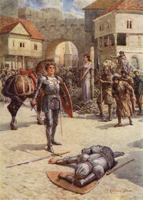 St George na záchranu, hrdý hrabě z Coventry ležel mrtvý (barva litho) od Howard Davie