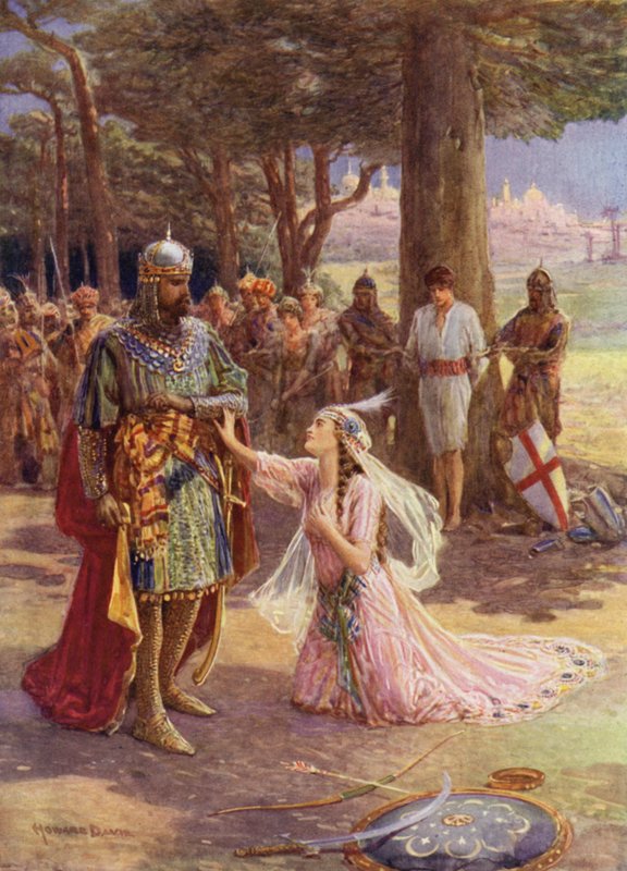 Svatý Jakub Španělský a princezna Celestýna (barevné lito) od Howard Davie