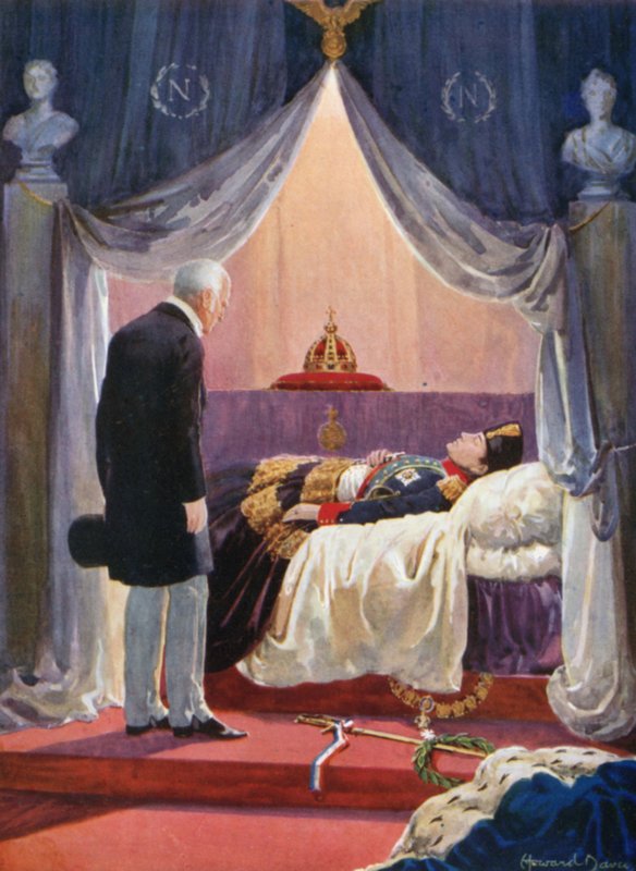 Vévoda z Wellingtonu na návštěvě podobizny Napoleona (barevné lito) od Howard Davie