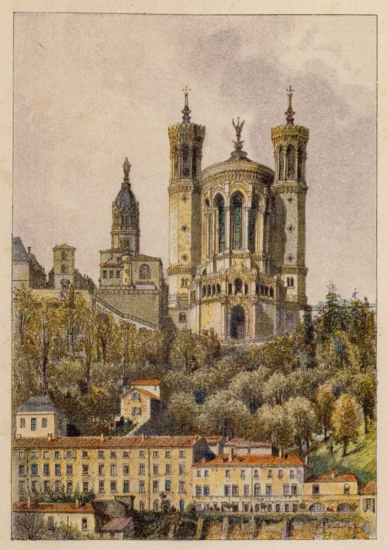 Notre-Dame De Fourvieres, Lyon (barevná litografie) od Hubert Clerget