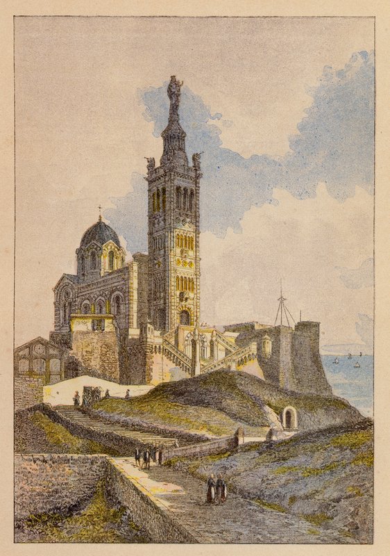 Notre-Dame De La Garde, Marseille (barevná litografie) od Hubert Clerget