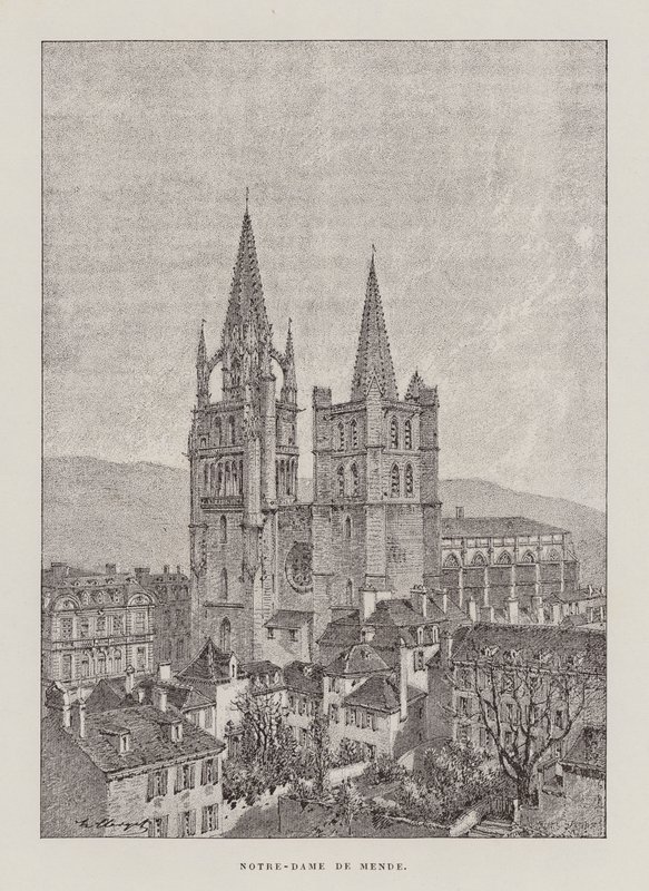 Notre-Dame De Mende (rytina) od Hubert Clerget
