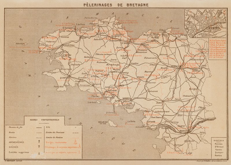 Pelerinages De Bretagne (barevná litografie) od Hubert Clerget