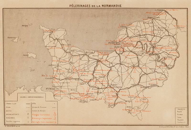 Pelerinages De La Normandie (barevná litografie) od Hubert Clerget