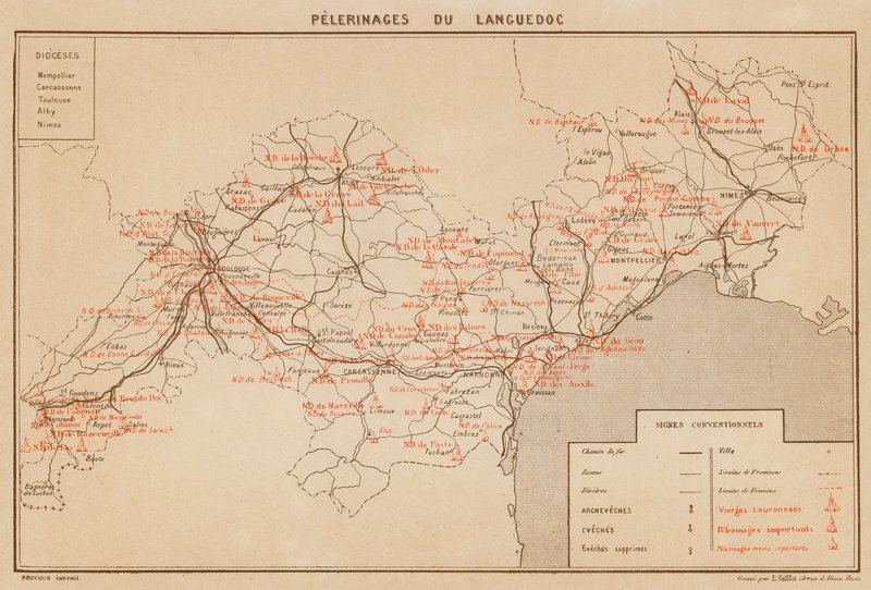 Pelerinages Du Languedoc (barevná litografie) od Hubert Clerget