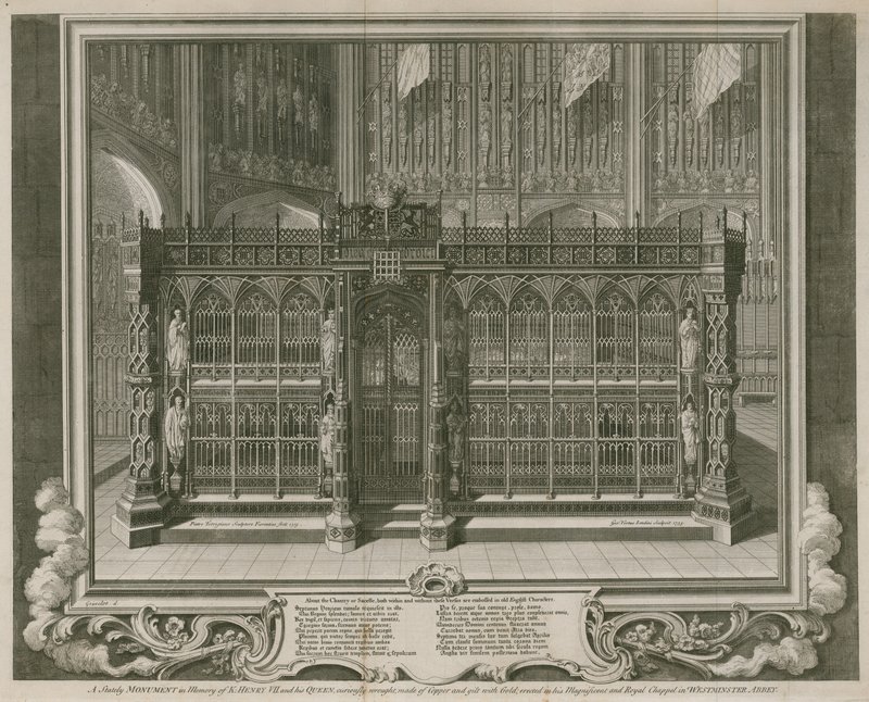 Majestátní památník na památku krále Jindřicha VII. a jeho královny od Hubert Francois Gravelot