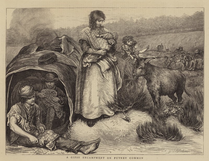Gipsy Tábořiště na Putney Common od Hubert von Herkomer