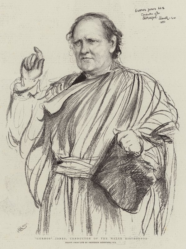 Gurnos Jones, dirigent velšského Eisteddfod od Hubert von Herkomer