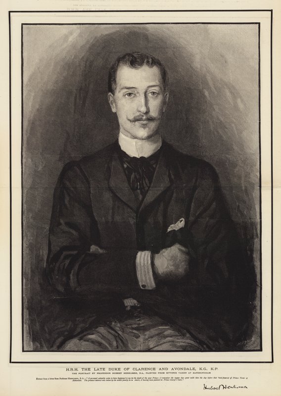 HRH zesnulý vévoda z Clarence a Avondale, KG, KP od Hubert von Herkomer