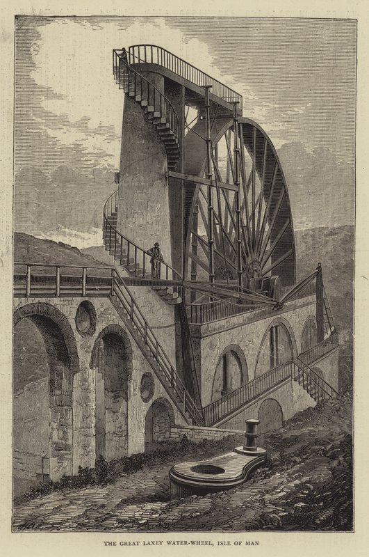 The Great Laxey Water-Wheel, Isle of Man od Hubert von Herkomer