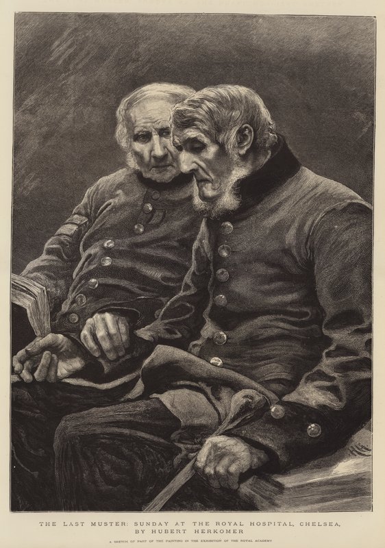 The Last Muster, neděle v Royal Hospital, Chelsea od Hubert von Herkomer