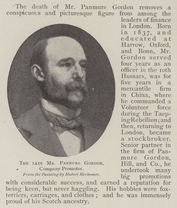 Zesnulý pan Panmure Gordon, promotér společnosti od Hubert von Herkomer